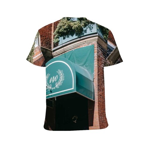 yanfind Adult Full Print T-shirts (men And Women) Accommodation Aged Architecture Awning Sky Brick Wall Building Calm City Condominium