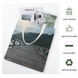 yanfind Great Martin Canvas Tote Bag Double Dock Pier Waterfront Port Olympic Peninsula Washington Usa Grey Building white-style1 38×41cm