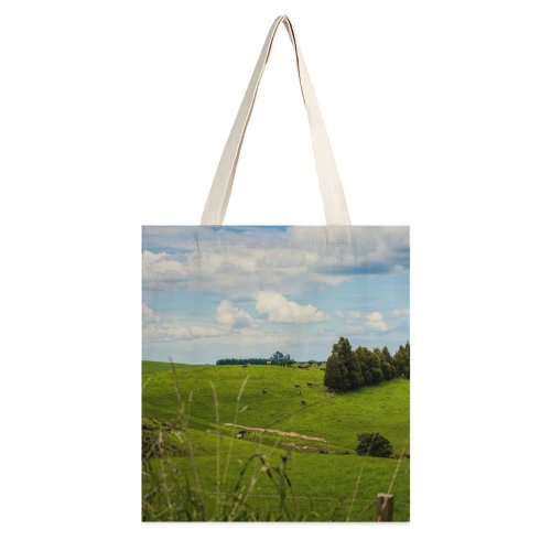 yanfind Great Martin Canvas Tote Bag Double Field Grassland Outdoors Farm Countryside Rural Meadow Pasture Ranch Grazing Farming Sky white-style1 38×41cm