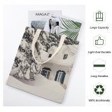 yanfind Great Martin Canvas Tote Bag Double Building Housing Outdoors Cottage Snow Grey Plant Tree Winter Fir Abies white-style1 38×41cm