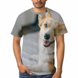 yanfind Adult Full Print T-shirts (men And Women) Adorable Portrait Bed Bedroom Canidae Cute Dog Face Freelance Freelancer