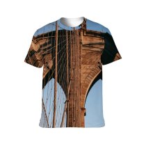 yanfind Adult Full Print T-shirts (men And Women) America Arch Architecture Attract Brick Brooklyn Center City Classic Cloudless Construction