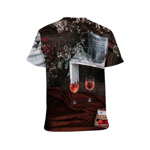 yanfind Adult Full Print T-shirts (men And Women) Alcohol Appetizing Basket Berry Beverage Blanket Booze Bottle Celebrate Cozy Cushion