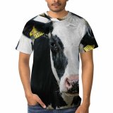 yanfind Adult Full Print T-shirts (men And Women) Agriculture Farm Grass Milk Portrait Cow Rural Farmland Pasture Dairy Cattle