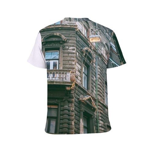 yanfind Adult Full Print T-shirts (men And Women) Apartment Architecture Avenue Balcony Building Center City Cityscape Classic Construction Decor Design