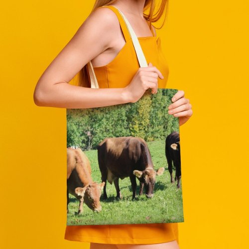yanfind Great Martin Canvas Tote Bag Double Cattle Cow Field Grassland Outdoors Countryside Farm Rural Bull Meadow Pasture Ranch white-style1 38×41cm