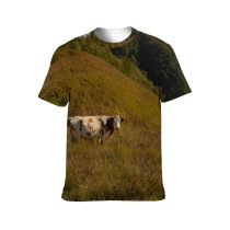 yanfind Adult Full Print T-shirts (men And Women) Agriculture Bovine Cattle Countryside Cow Ecology Farm Farmland Fauna Field Flora Grass