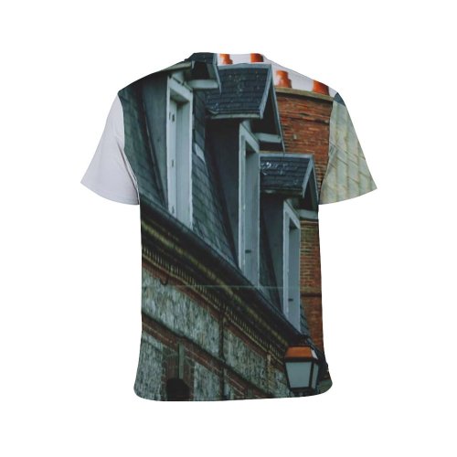 yanfind Adult Full Print T-shirts (men And Women) Accommodation Aged Apartment Architecture Brick Building City Cloudless Community Construction District Dwell