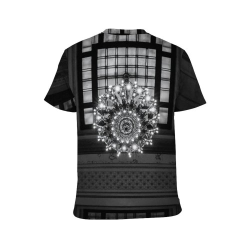 yanfind Adult Full Print T-shirts (men And Women) Aged America Architecture Attract Building Bw Ceiling Chandelier Classic Construction Decor