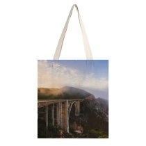 yanfind Great Martin Canvas Tote Bag Double Building Architecture Monterey Arch Arched Bixby Creek United States Viaduct Outdoors white-style1 38×41cm