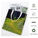 yanfind Great Martin Canvas Tote Bag Double Field Grassland Outdoors Mont Revard Les Deserts France Countryside Farm Rural Meadow white-style1 38×41cm