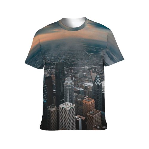 yanfind Adult Full Print T-shirts (men And Women) Accommodation Aerial America Architecture Avenue Center Central Cityscape Commerce Contemporary Development District