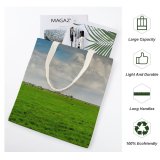 yanfind Great Martin Canvas Tote Bag Double Field Outdoors Grassland Countryside Mollem Land Farm Rural Grass Plant Meadow Belgien white-style1 38×41cm