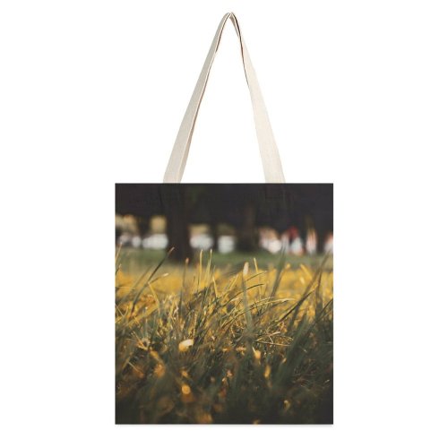 yanfind Great Martin Canvas Tote Bag Double Field Grassland Outdoors Lawn Countryside Farm Meadow Rural Grass Plant Sunset Stock white-style1 38×41cm