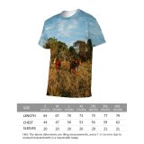 yanfind Adult Full Print T-shirts (men And Women) Adorable Atmosphere Beauty Sky Bovidae Bovine Calf Calm Cattle Charming