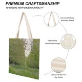 yanfind Great Martin Canvas Tote Bag Double Field Grassland Outdoors Countryside Farm Rural Plant Tree Meadow Vegetation Forest white-style1 38×41cm