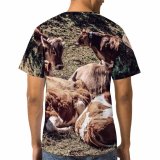 yanfind Adult Full Print T-shirts (men And Women) Agriculture Beef Cattle Calf Countryside Cow Farm Grass Field Graze Grazing Land