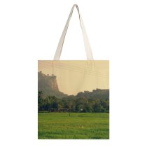 yanfind Great Martin Canvas Tote Bag Double Field Grassland Outdoors Countryside Paddy Sigiriya Sri Lanka Fields Rice Rock Sigirya white-style1 38×41cm