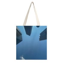 yanfind Great Martin Canvas Tote Bag Double Building City High Rise Town Urban Office Architecture Apartment Downtown Skyscrapers white-style1 38×41cm