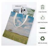 yanfind Great Martin Canvas Tote Bag Double Field Grassland Outdoors Savanna Countryside Landscape Wills Point Tx Usa Land white-style1 38×41cm