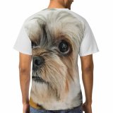 yanfind Adult Full Print T-shirts (men And Women) Adorable Calm Carefree Colorful Comfort Curious Dog Floor Fluff Friendly Fur