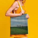 yanfind Great Martin Canvas Tote Bag Double Field Grassland Outdoors Countryside Farm Rural Meadow Pasture Ranch Grass Plant Grey white-style1 38×41cm