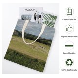 yanfind Great Martin Canvas Tote Bag Double Field Outdoors Grassland Countryside Old Sarum Castle Road Salisbury United Farm white-style1 38×41cm