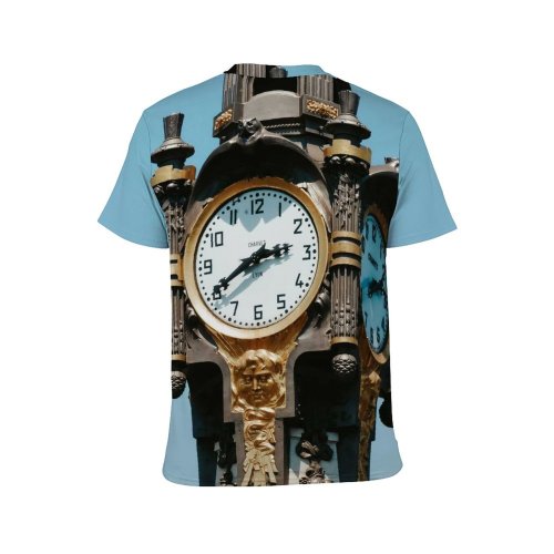 yanfind Adult Full Print T-shirts (men And Women) Aged Architecture Attract City Classic Clear Clock Cloudless Construction Space