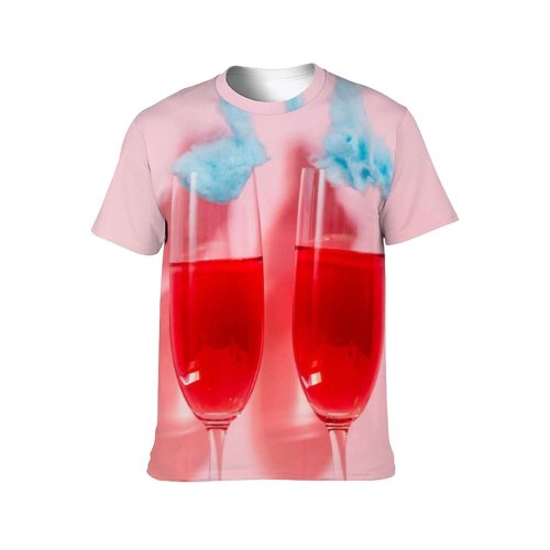 yanfind Adult Full Print T-shirts (men And Women) Alcohol Party Cocktail Glass Luxury Wine Champagne Liquid Juice Cool Vodka