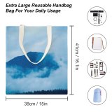 yanfind Great Martin Canvas Tote Bag Double Cloud Outdoors Sky Cumulus Tree Moody Landscape Forest Fog Mist white-style1 38×41cm