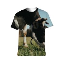 yanfind Adult Full Print T-shirts (men And Women) Agriculture Cattle Cow Dairy Eating Farm Farmland Field Landscape Lawn Meadow Outdoors