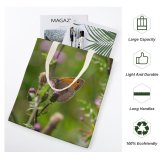 yanfind Great Martin Canvas Tote Bag Double Butterfly Insect Invertebrate Birds Plant Flower Bee Honey Purple Creative Commons white-style1 38×41cm