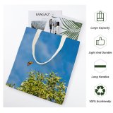 yanfind Great Martin Canvas Tote Bag Double Butterfly Birds Insect Invertebrate Brisbane Qld Australia Monarch Plant Wanderer Milkweed Tree white-style1 38×41cm