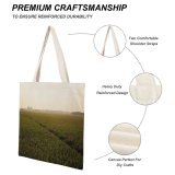yanfind Great Martin Canvas Tote Bag Double Field Grassland Outdoors Paddy Countryside Plant Vegetation Rural Rice Farm Birds white-style1 38×41cm