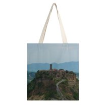 yanfind Great Martin Canvas Tote Bag Double Cliff Outdoors Scenery Civita Bagnoregio Italy Plateau Grey white-style1 38×41cm