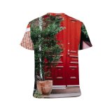 yanfind Adult Full Print T-shirts (men And Women) Aged Apartment Architecture Brick Building Colorful Construction Contemporary Daytime Decor Decoration Design