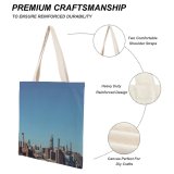 yanfind Great Martin Canvas Tote Bag Double Building City Town Urban High Rise Metropolis Architecture Spire Steeple Downtown white-style1 38×41cm