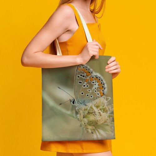 yanfind Great Martin Canvas Tote Bag Double Butterfly Insect Invertebrate Azuré Bleu Adonis Creative Commons white-style1 38×41cm