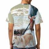 yanfind Adult Full Print T-shirts (men And Women) Affection Akita Inu Friend Blurred Calm Dog Ethnic Time Friendship