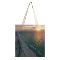 yanfind Great Martin Canvas Tote Bag Double Coast Beach Gulf United States Sunrise Sunset Drone Aerial Coastal white-style1 38×41cm