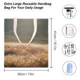 yanfind Great Martin Canvas Tote Bag Double Field Grassland Outdoors Grass Plant Sunlight Light Mound Autumn Gold Silver white-style1 38×41cm