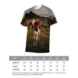 yanfind Adult Full Print T-shirts (men And Women) Agriculture Blurred Country Countryside Cow Eat Farm Farmland Field Grass Grassland