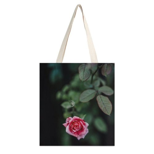 yanfind Great Martin Canvas Tote Bag Double Flower Plant Rose Grey Geranium Stock white-style1 38×41cm