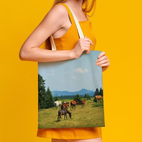 yanfind Great Martin Canvas Tote Bag Double Cattle Cow Field Grassland Outdoors Countryside Farm Rural Horse Pasture Meadow Ranch white-style1 38×41cm