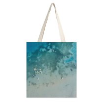 yanfind Great Martin Canvas Tote Bag Double Croatia Ocean Sea Omi Drone Aerial Coral Reef Outdoors Zadar Vacation white-style1 38×41cm