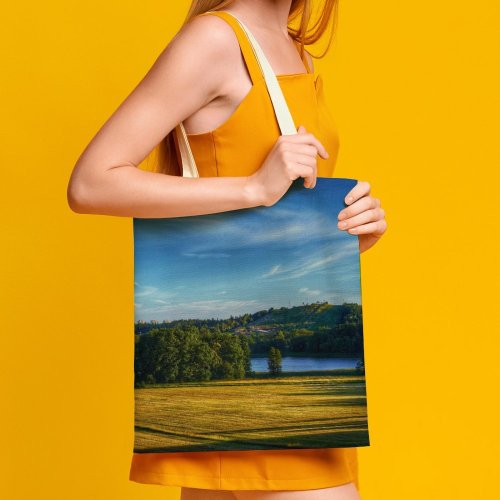 yanfind Great Martin Canvas Tote Bag Double Field Grassland Outdoors Countryside Farm Rural Meadow Liding Sverige Plant Tree Scenery white-style1 38×41cm