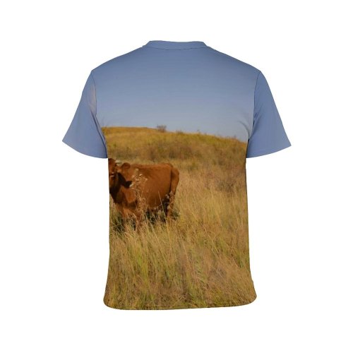 yanfind Adult Full Print T-shirts (men And Women) Agriculture Bovine Cattle Countryside Cow Ecology Endless Farm Farmland Fauna Field