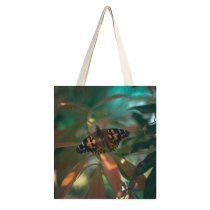 yanfind Great Martin Canvas Tote Bag Double Butterfly Insect Invertebrate Monarch Bee Honey Grey Stock white-style1 38×41cm