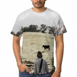 yanfind Adult Full Print T-shirts (men And Women) Adventure Anonymous Country Countryside Cow Daytime Explore Faceless Farmland Field Flora Grass
