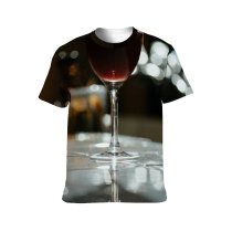 yanfind Adult Full Print T-shirts (men And Women) Alcohol Bar Counter Cocktail Garnish Nobody Pub Still Wine Glass